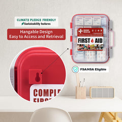 Rhino Rescue portable first aid case fits car, office, or home storage.