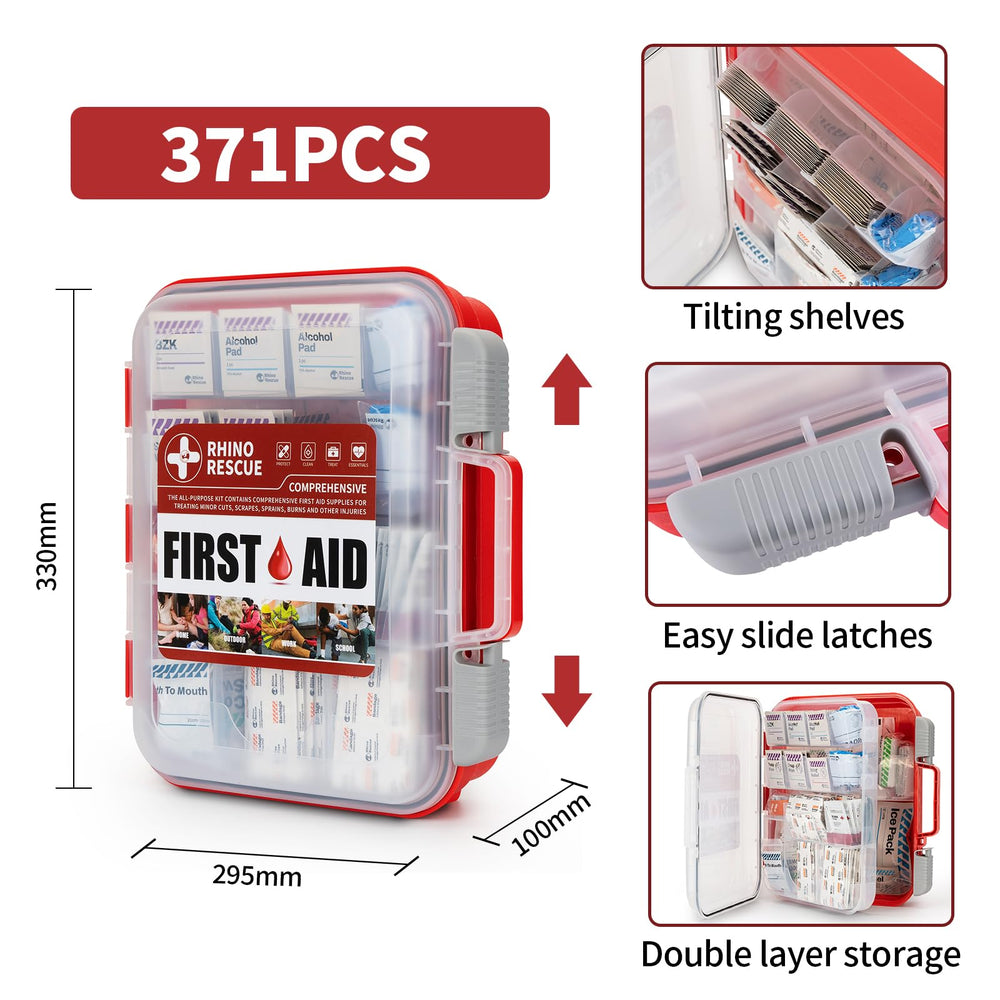 Rhino Rescue wall-mount tilting shelves enable fast access in urgent moments.