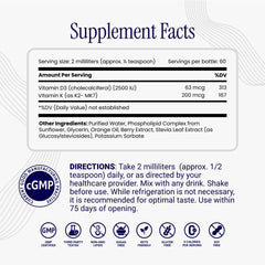 Rho Nutrition Berry-flavored D3K2 sip suggests convenient daily intake.