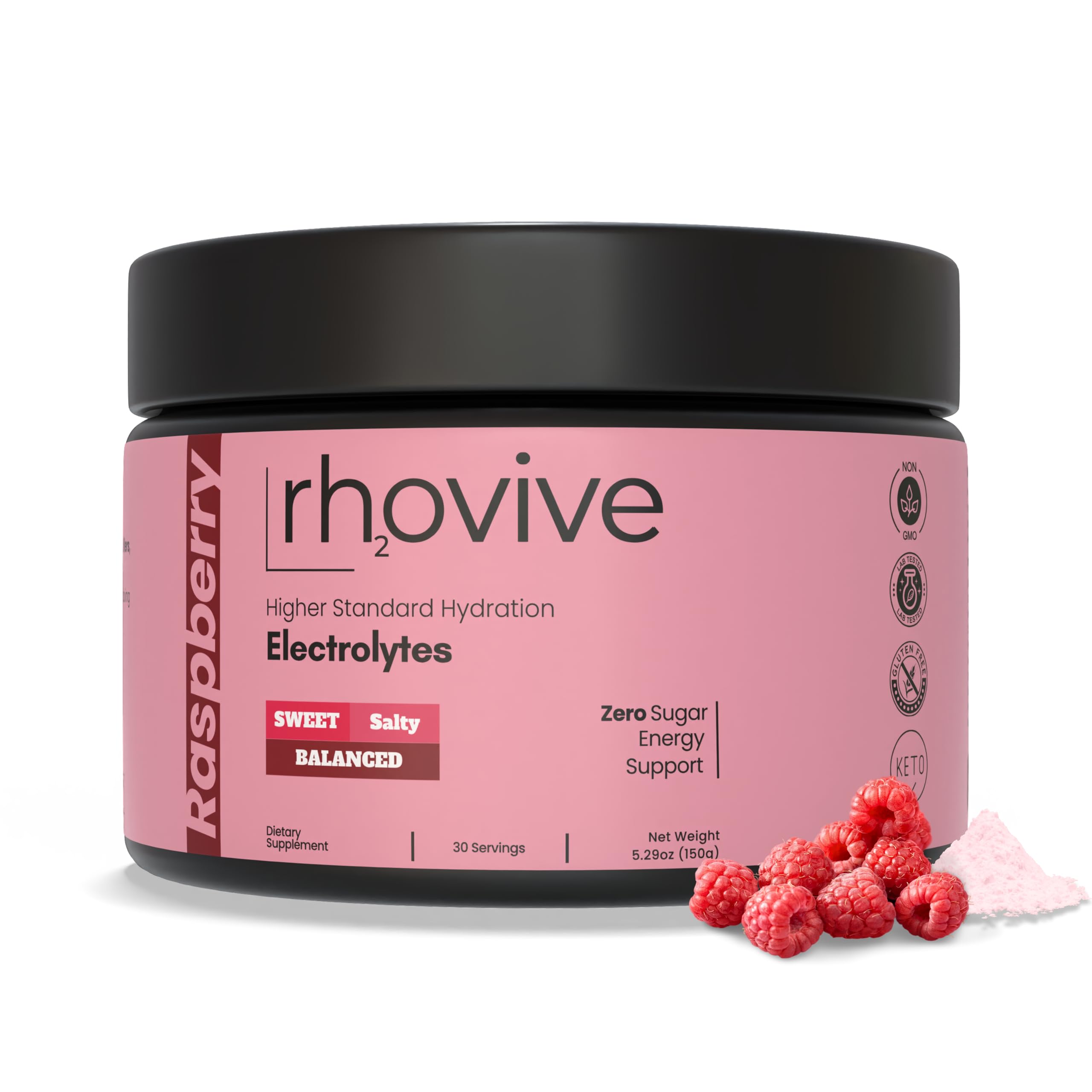 Rhovive Electrolyte Powder scoop showing serving size for easy daily hydration