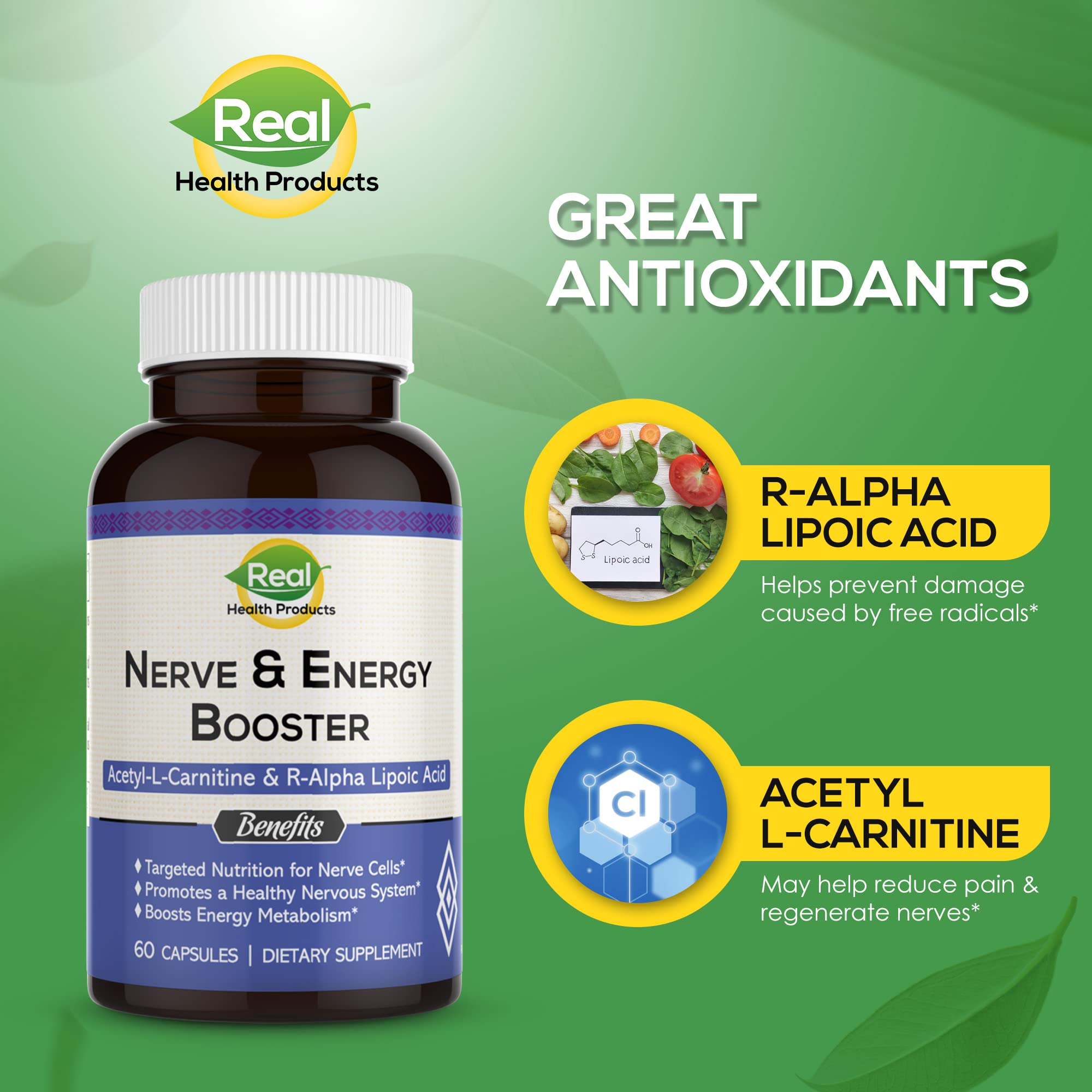 RHP ALA supplement label detail with ingredient highlights and benefits