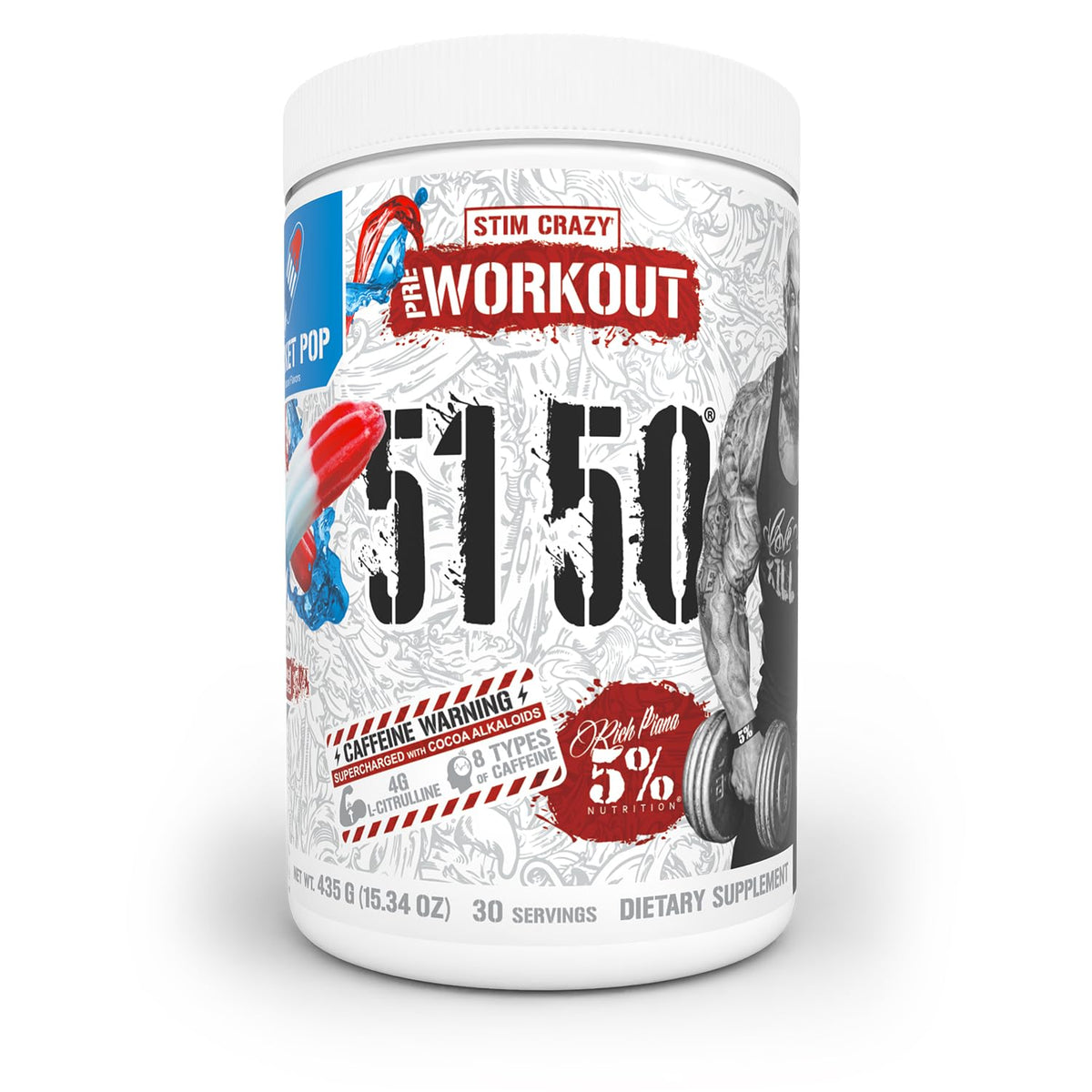 Rich Piana 5150 jar front ready for an intense workout energy boost