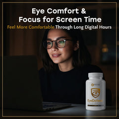EyeDefend bottle in hand conveys portable support for screen heavy days