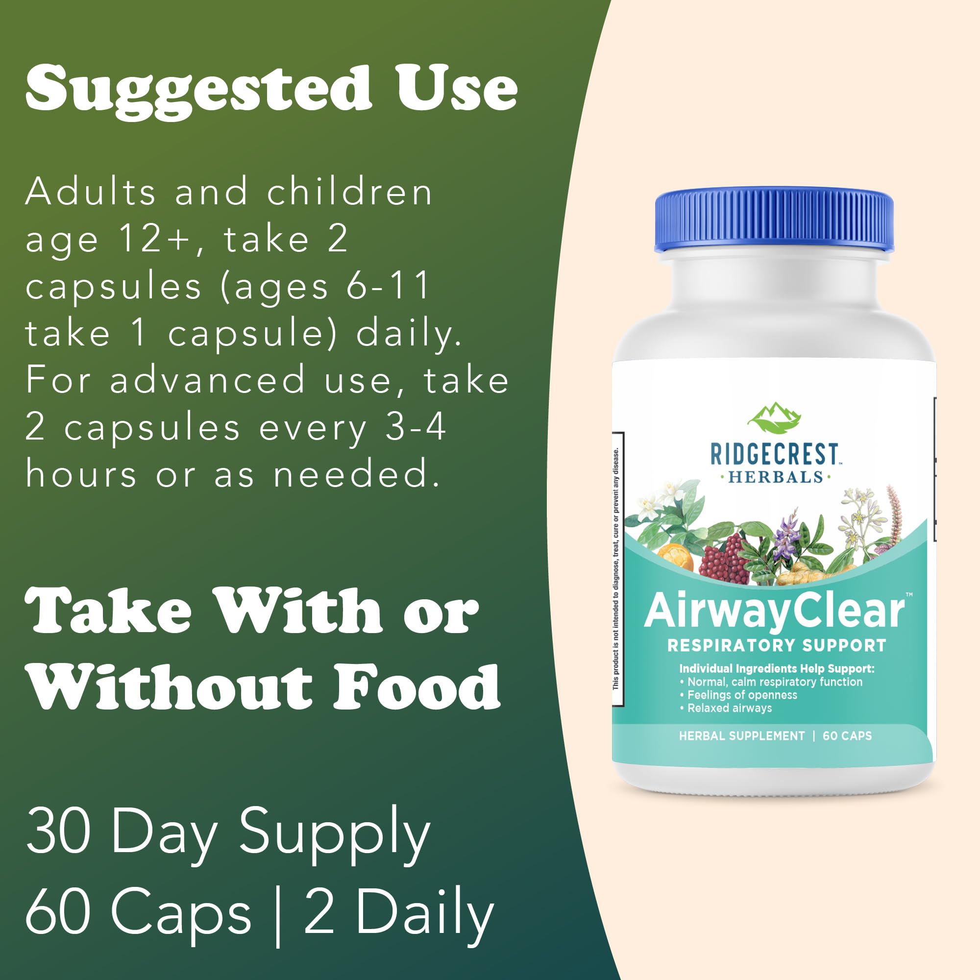 RidgeCrest AirwayClear capsules closeup in vegan capsules