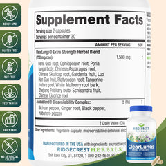 RidgeCrest ClearLungs capsules close view for everyday lung support.