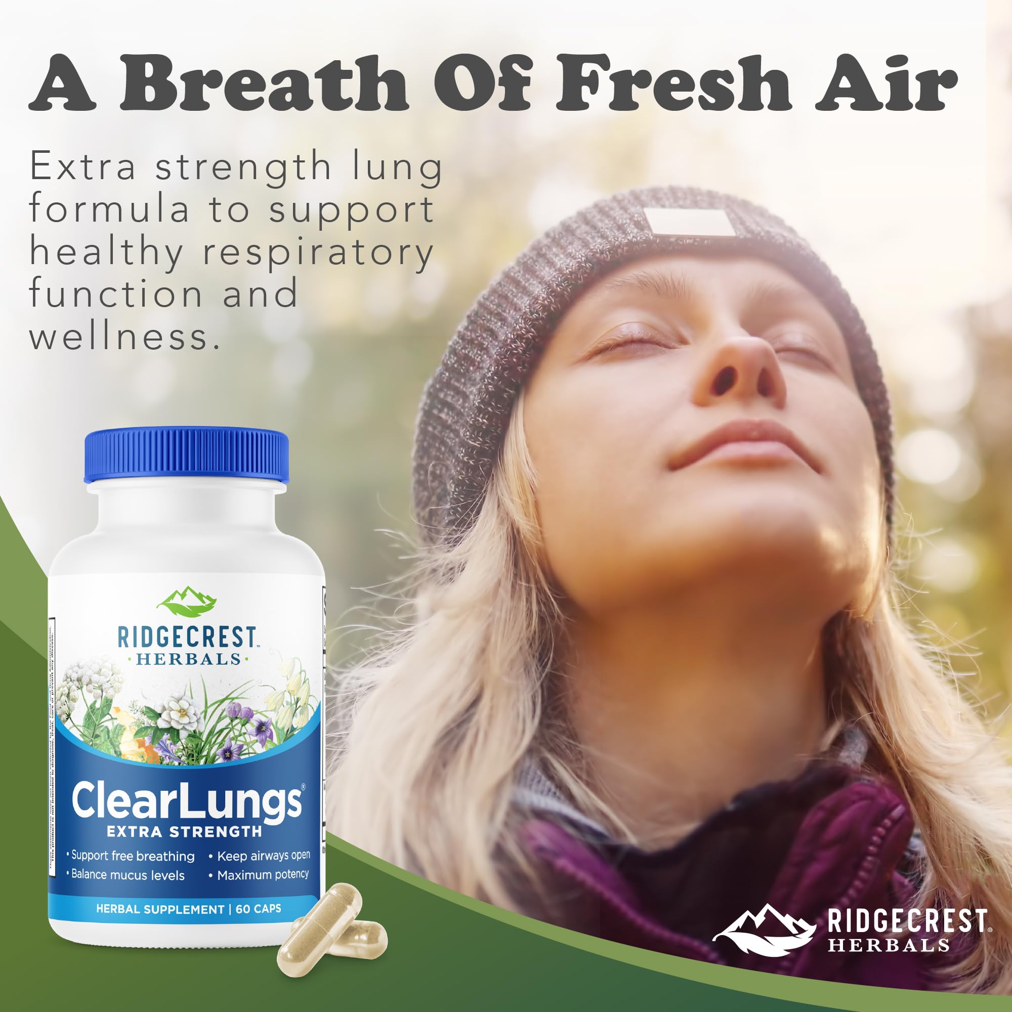 RidgeCrest ClearLungs Platycodon root image for airway comfort.