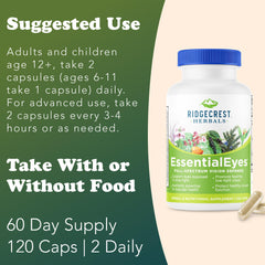 RidgeCrest EssentialEyes ingredient blend with herbs for daily support.