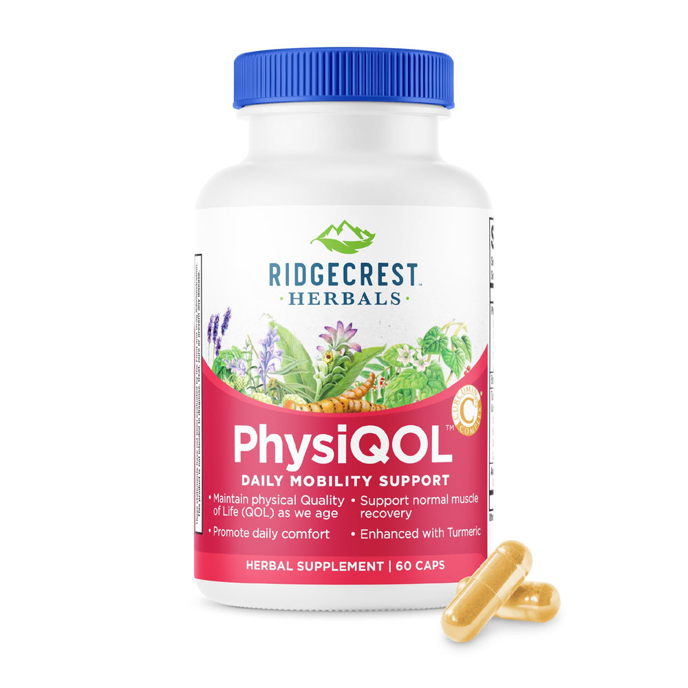 RidgeCrest PhysiQOL bottle front for daily wellness support.
