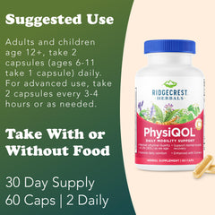 RidgeCrest PhysiQOL packaging scene on a clean display.