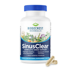 RidgeCrest SinusClear bottle pour for easy daily dosing and nasal support