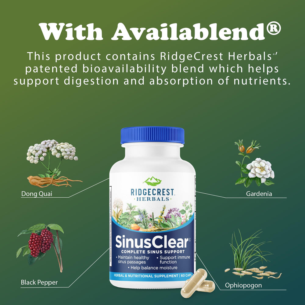 RidgeCrest SinusClear dietary supplement scene in a kitchen