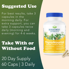 Ridgecrest ThyroNourish bottle on desk ready for daily use.