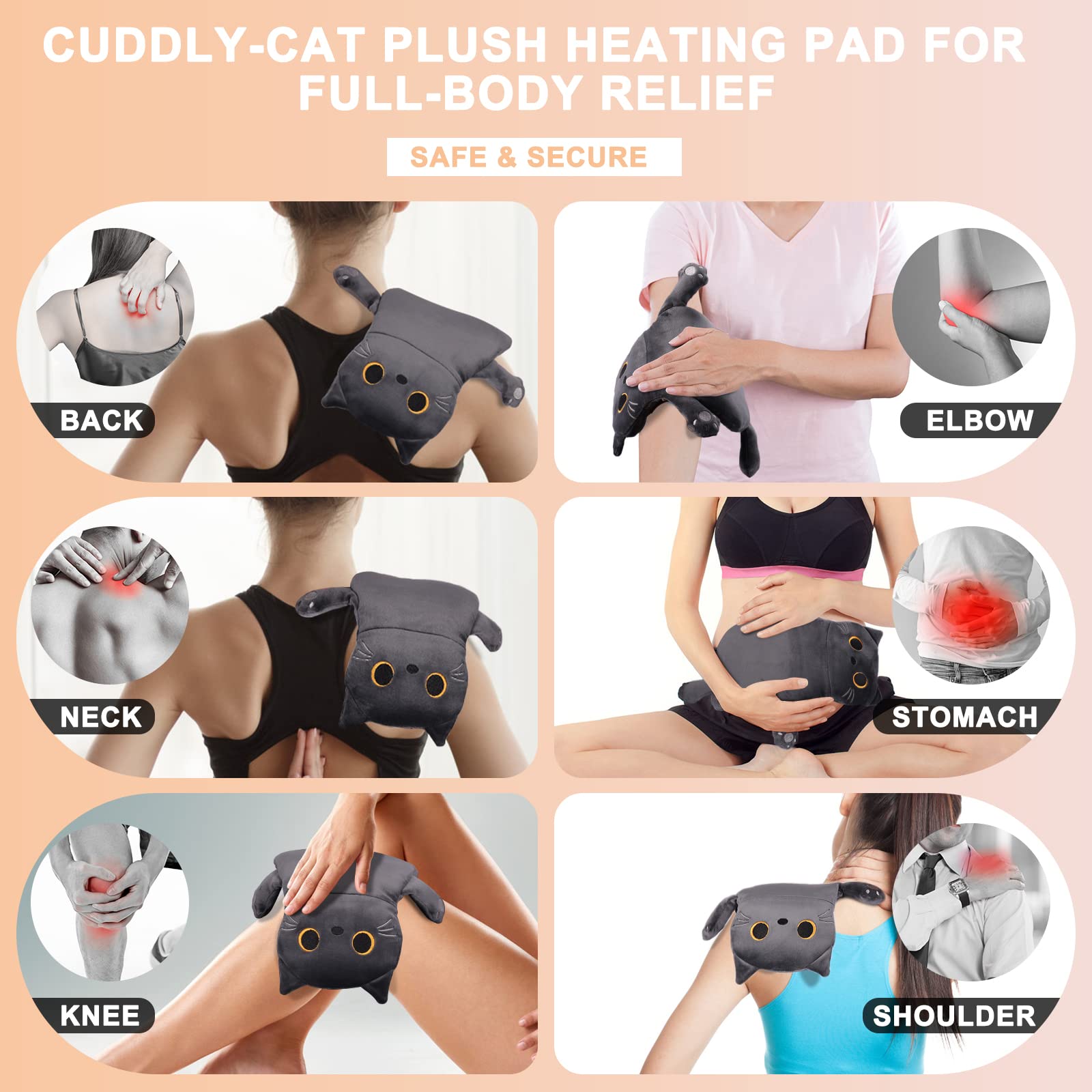 Rienkaco cat plush being hugged for warmth and relaxation.