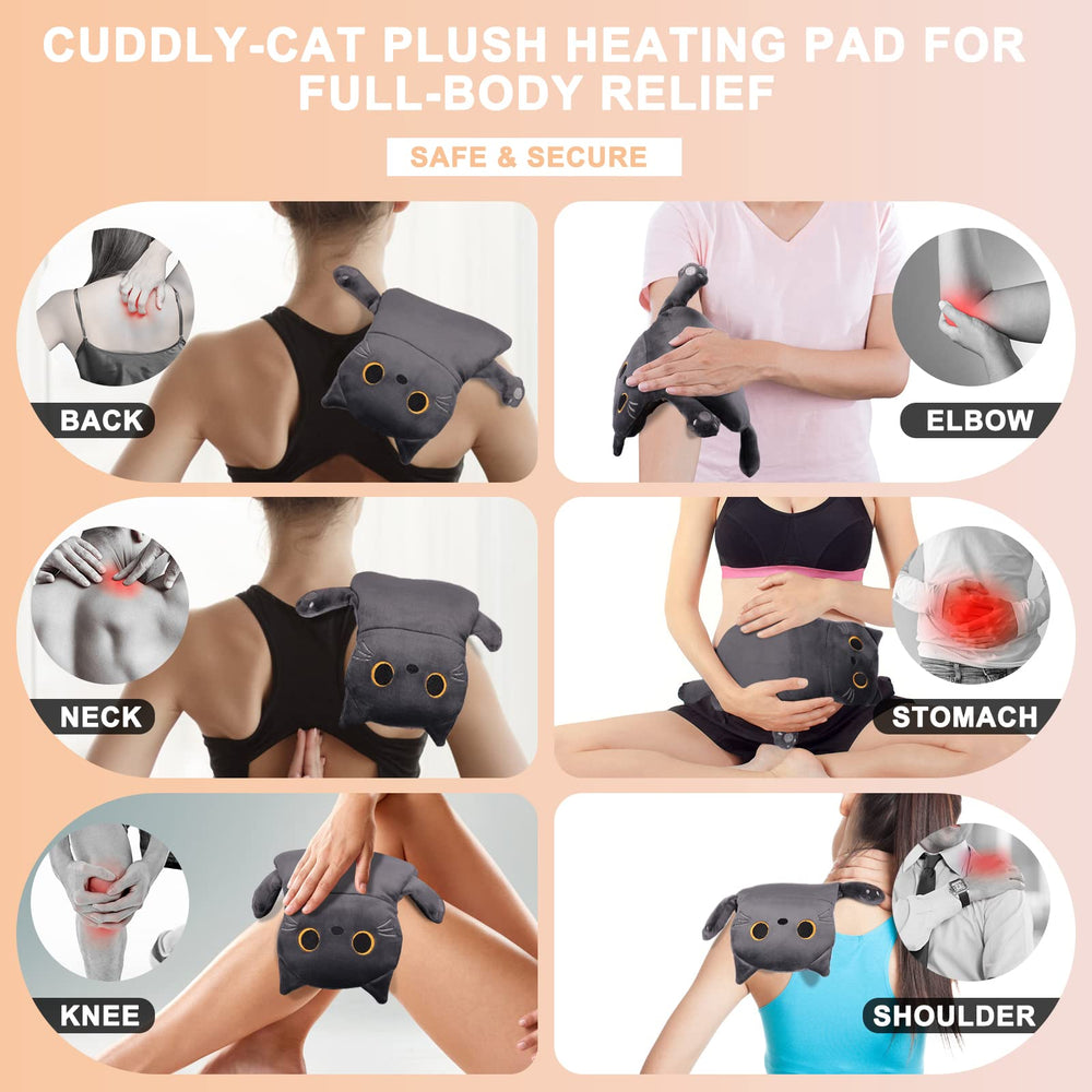 Rienkaco cat plush being hugged for warmth and relaxation.