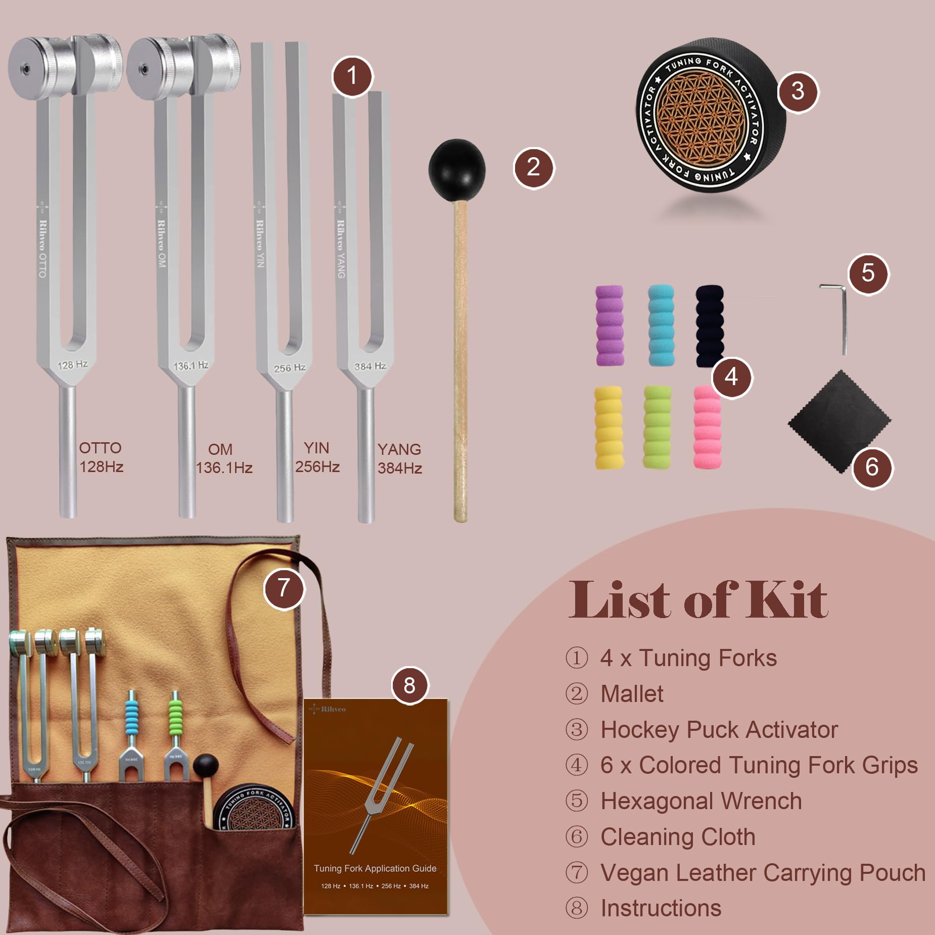 Rihveo 256Hz tuning fork ready for chakra alignment session