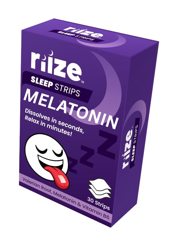 Riize Sleep Strips under-tongue dissolve for fast, discreet relaxation.