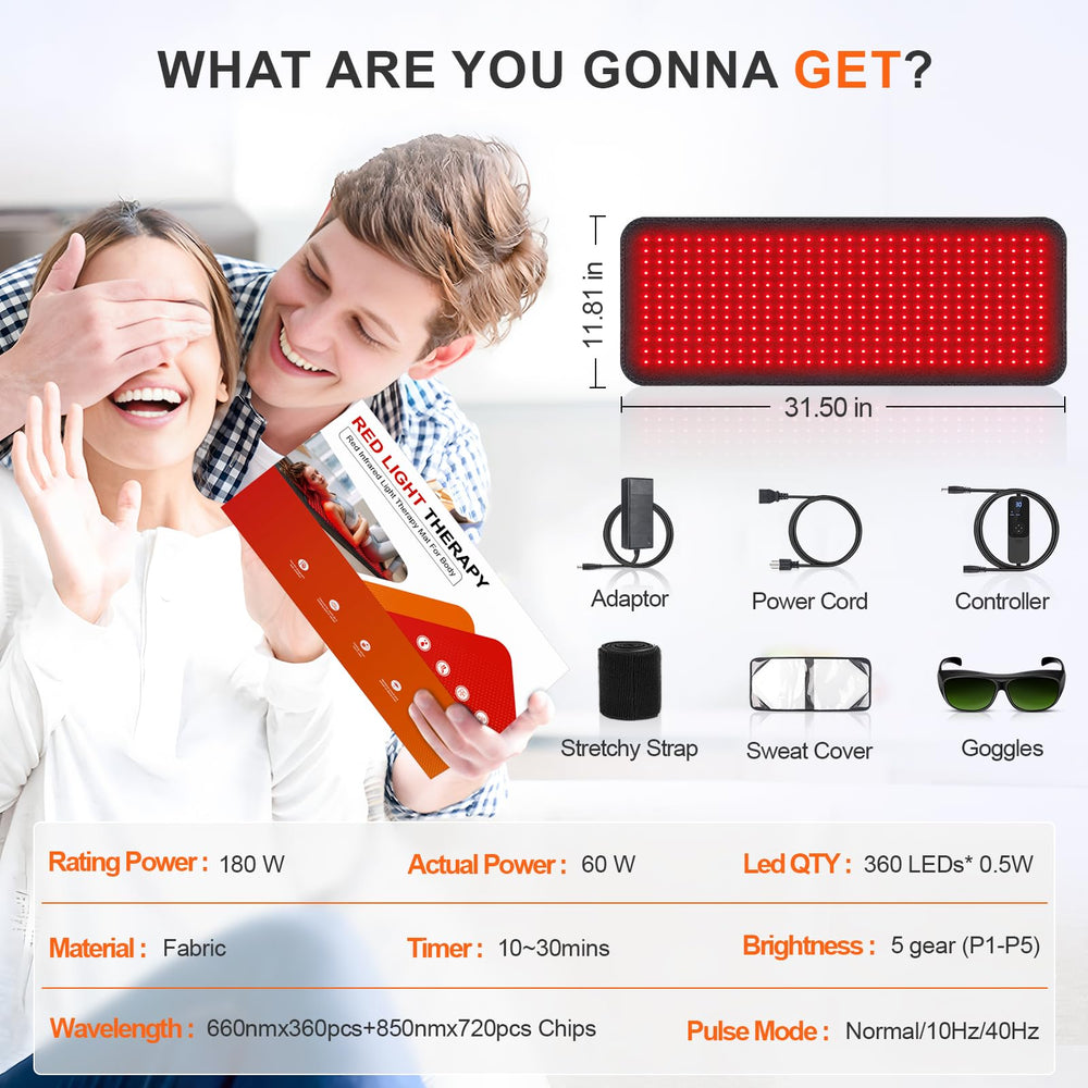 Mat folded compact for travel with Rikimxin red light therapy
