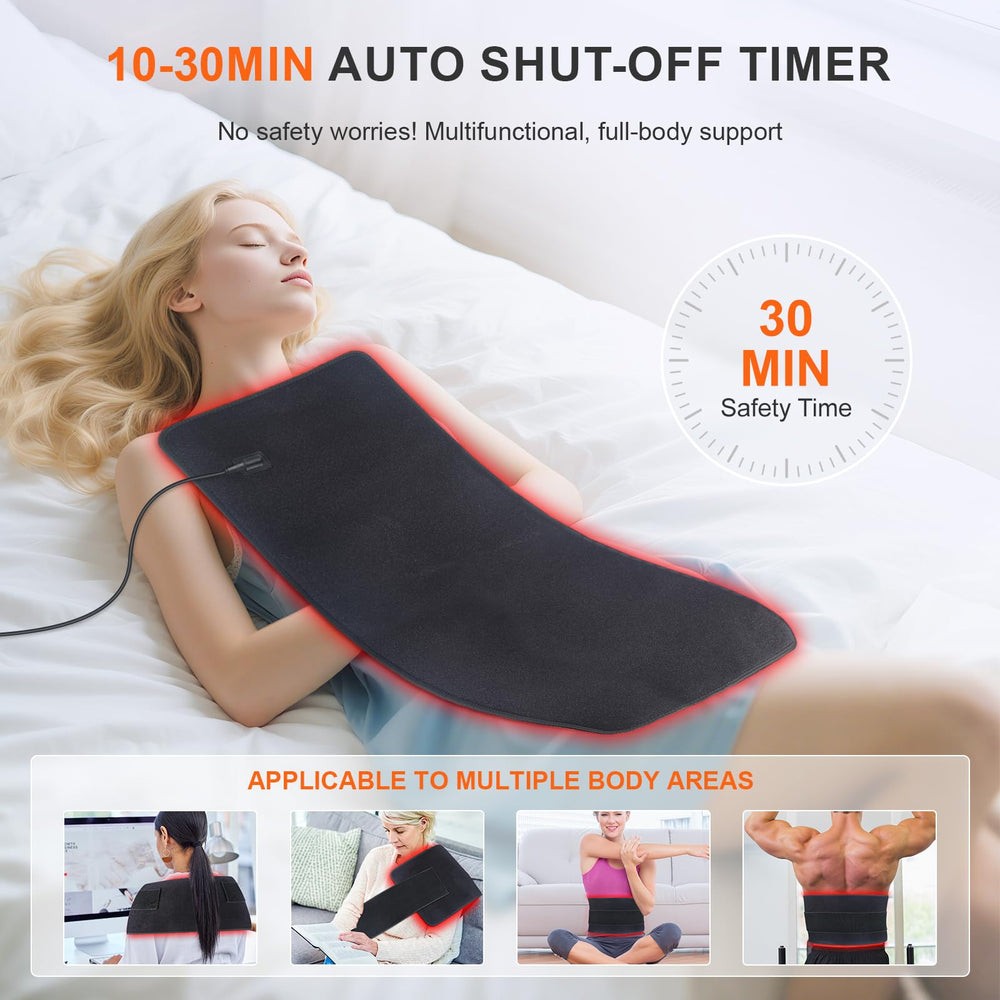 Rikimxin mat shows 660nm red and 850nm infrared wavelengths for deep comfort