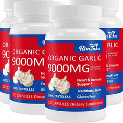 RimTuku 9000MG aged garlic extract bottle offering potent daily support.