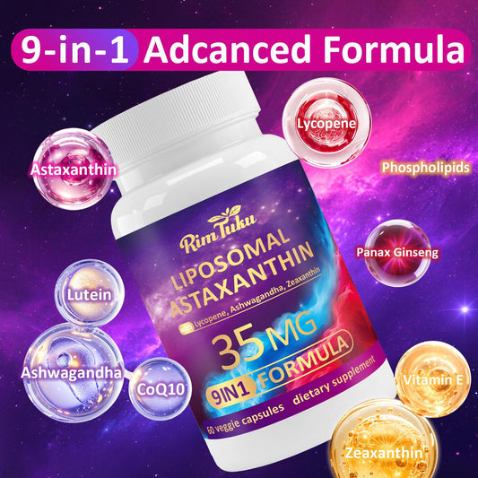 RimTuku 9-in-1 bottle on table suggests convenient daily vitality and skin glow