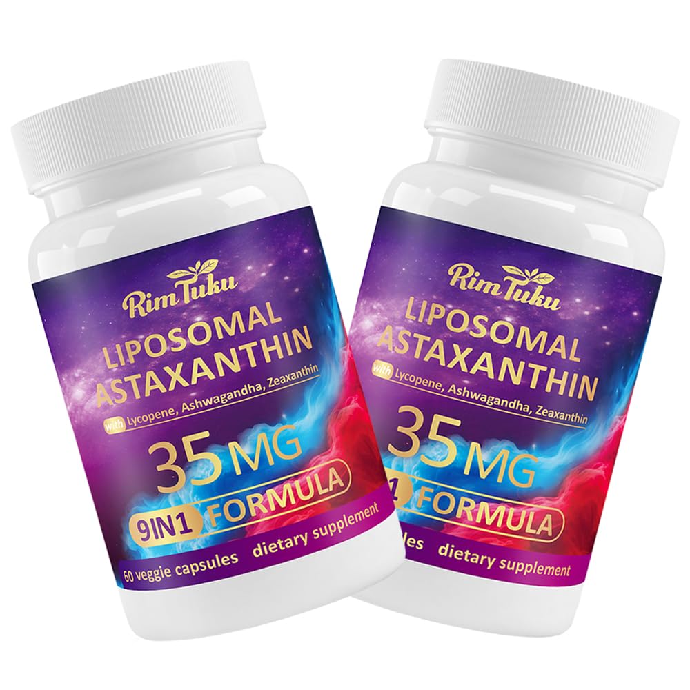 RimTuku Liposomal Astaxanthin capsules closeup highlighting antioxidant support for daily use