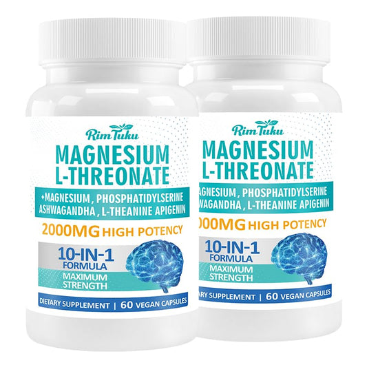 RimTuku Magnesium L-Threonate 2000mg bottle shown for daily focus and cognitive support