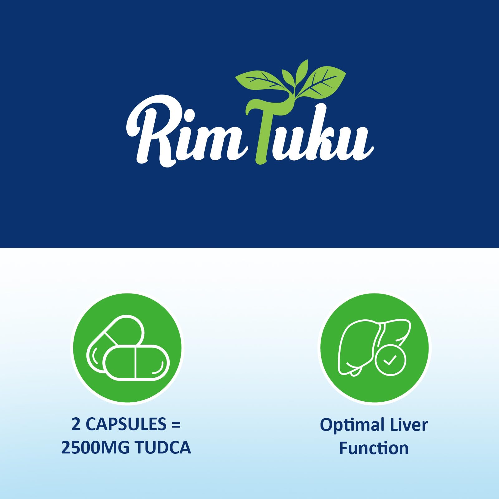 Ingredients panel for RimTuku Tudca shown with clean, non-GMO composition.