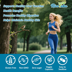 RimTuku TUDCA Milk Thistle label detail showcases 99 percent TUDCA and Silymarin content.