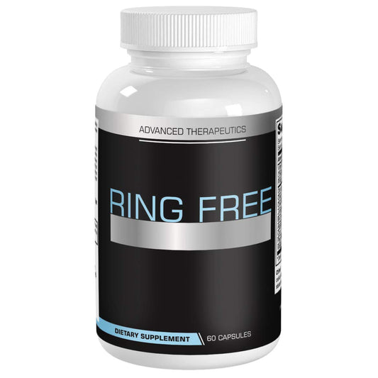 Ring Free tinnitus relief bottle on desk supports daily comfort.