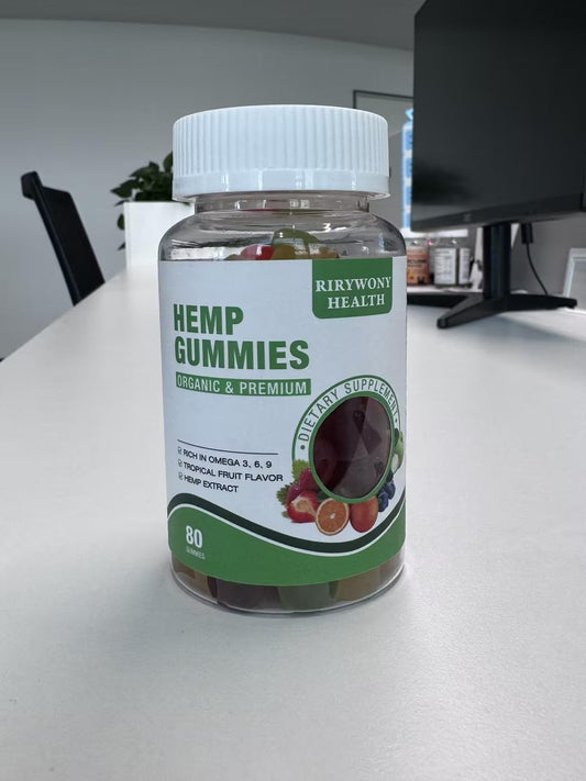 RiRywony Health Omega Gummies close-up showing chewy texture for enjoyable daily intake.
