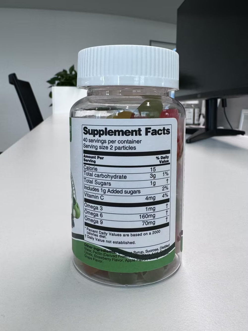 RiRywony Health Omega Gummies nutrition panel highlights ingredients and serving info for informed choices.
