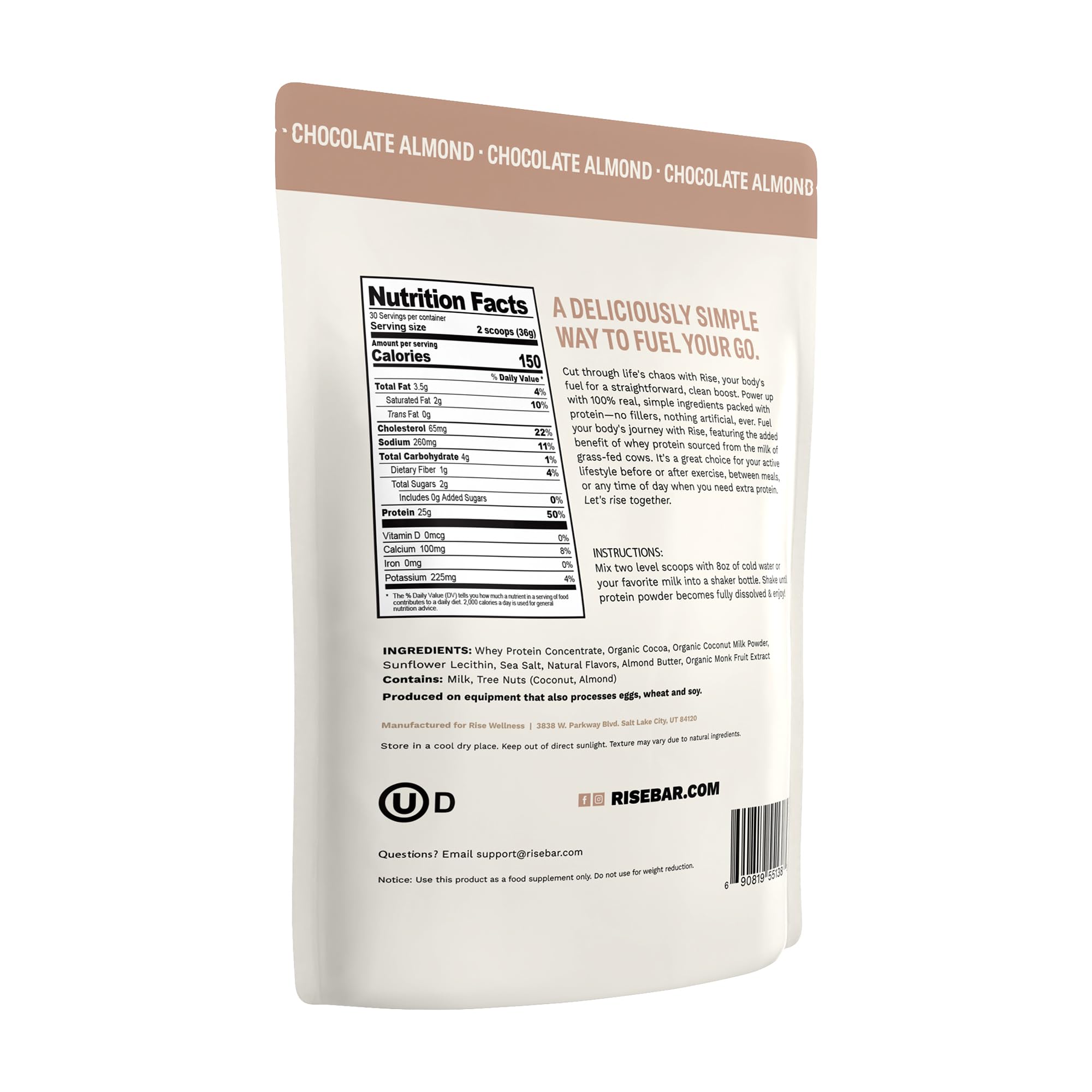 Rise 25g protein per serving supports muscle recovery and growth.