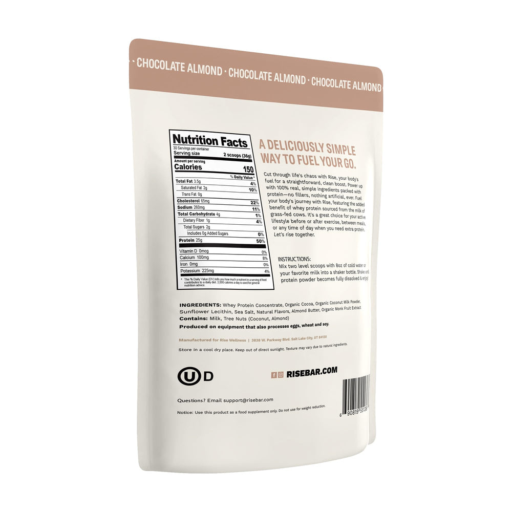 Rise 25g protein per serving supports muscle recovery and growth.