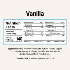 Rise New Zealand grass-fed whey vanilla jar highlights clean ingredients for daily shakes.