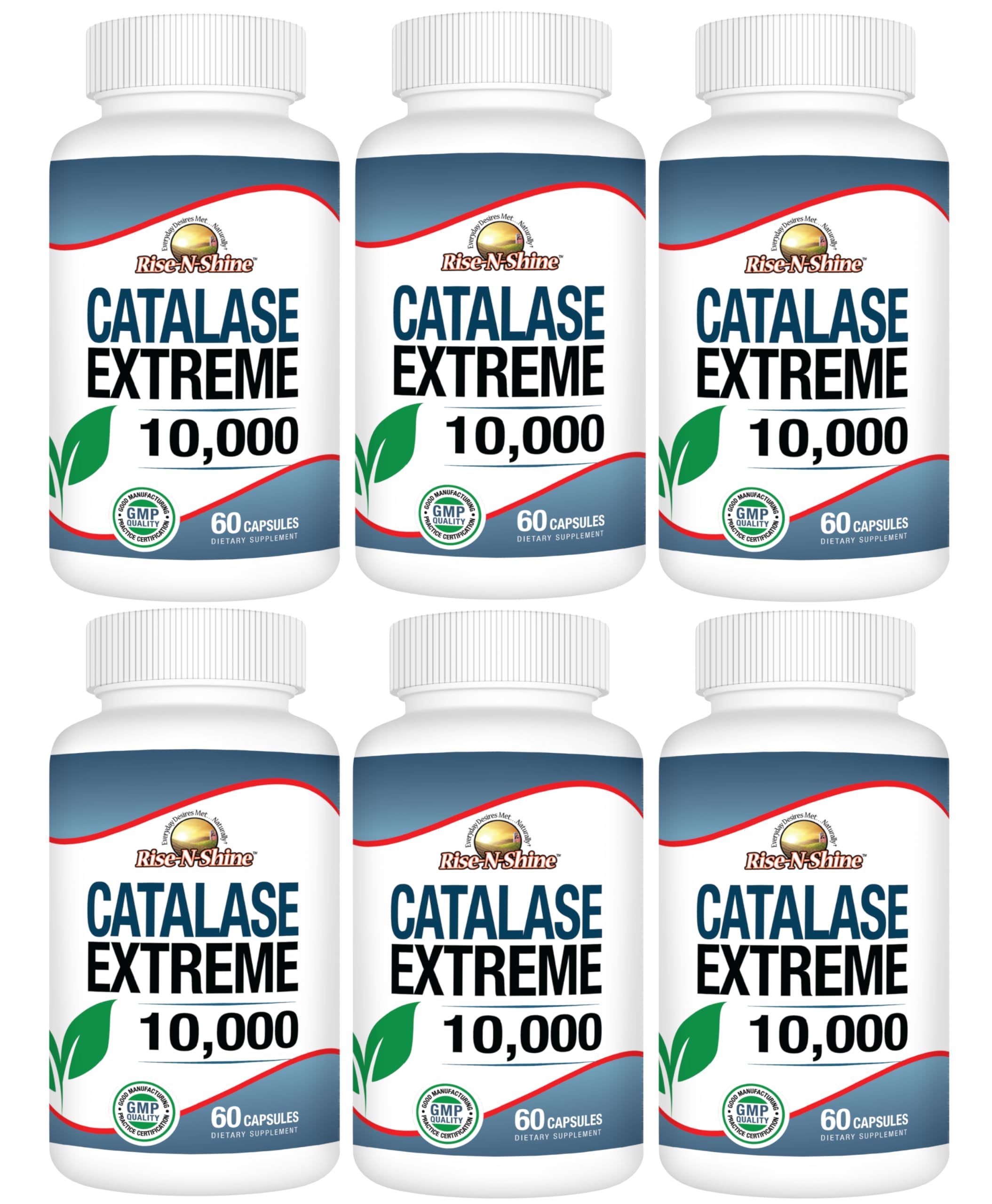 Rise-N-Shine Catalase Extreme 10,000 bottle front supports hair vitality