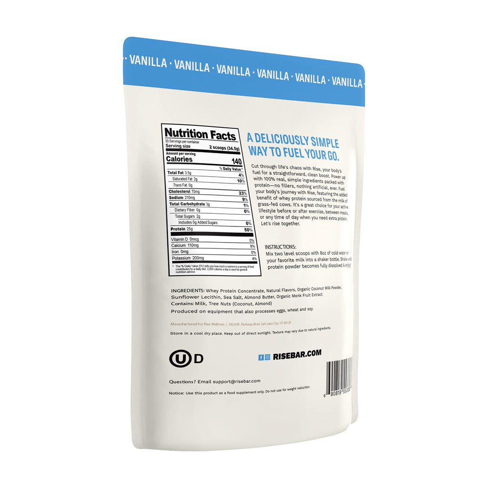 Rise sugar-free, gluten-free whey supports flexible dietary choices.