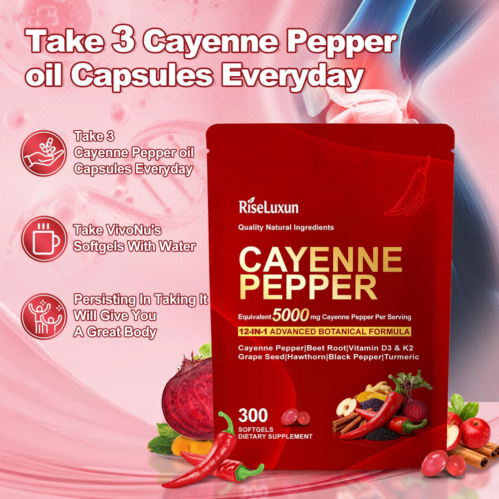 RiseLuxun daily three-capsule serving shown for convenient routine