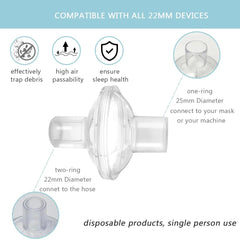 Dust-protecting filter helps keep CPAP components cleaner overnight.