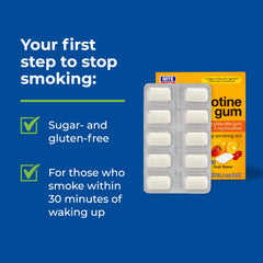 Rite Aid nicotine gum 2mg fruit flavor blister pack emphasizes dosage accessibility.
