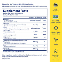 Ritual bottle label detail — emphasizes vegan, gluten-free, non-GMO features.