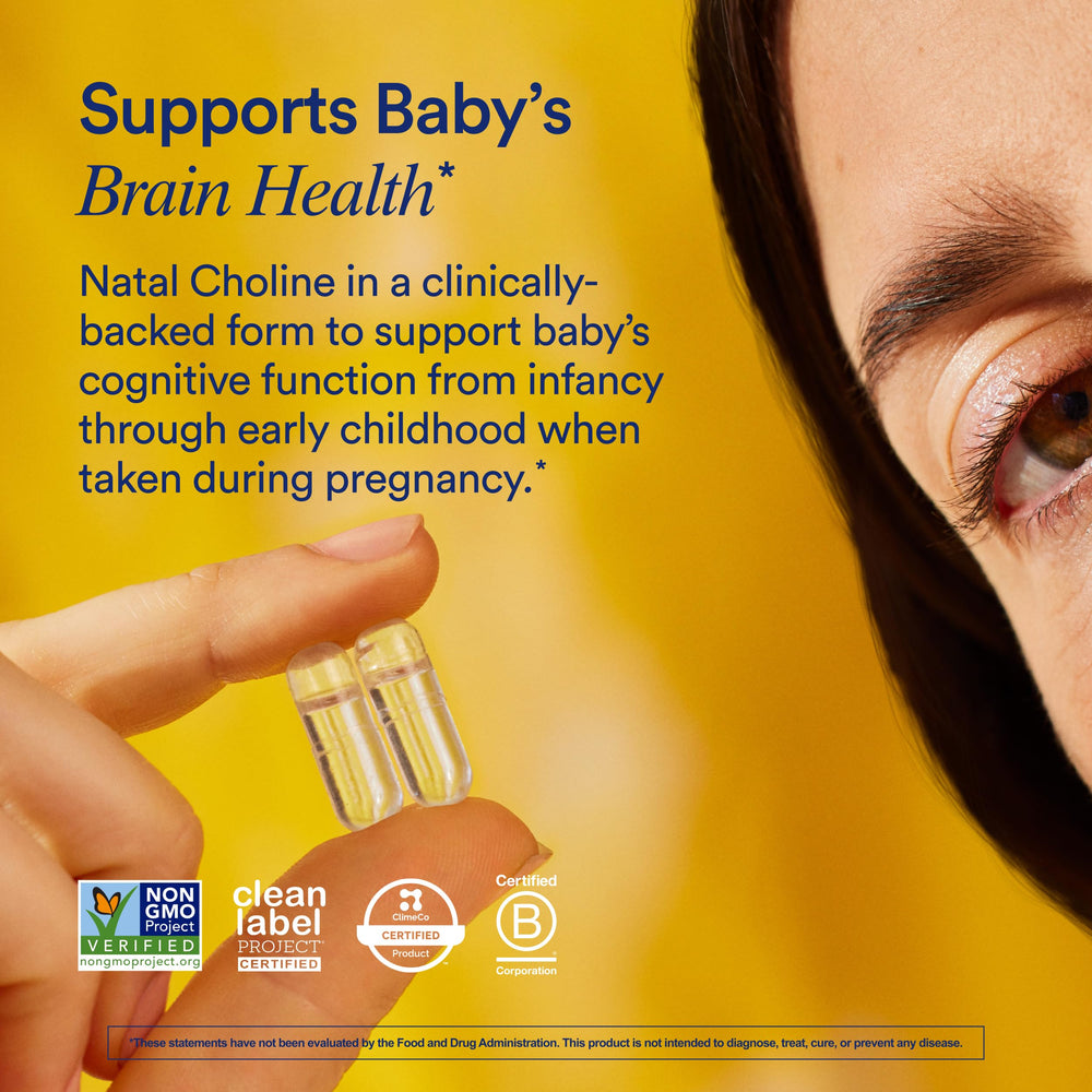 Ritual Natal Choline capsules close-up showing vegan, allergen-free profile