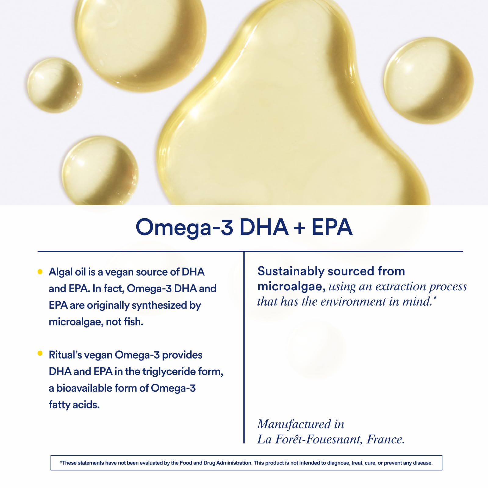 Ritual Omega-3 microalgae sourcing map indicating France-based supply chain
