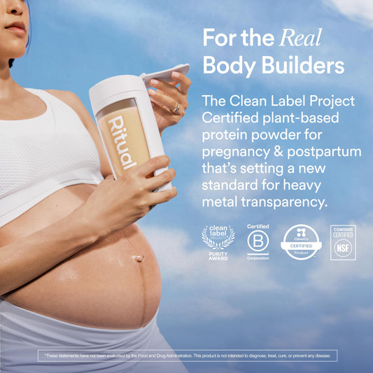 Ritual Prenatal vanilla shake glass: smooth, sugar-free daily option for busy days