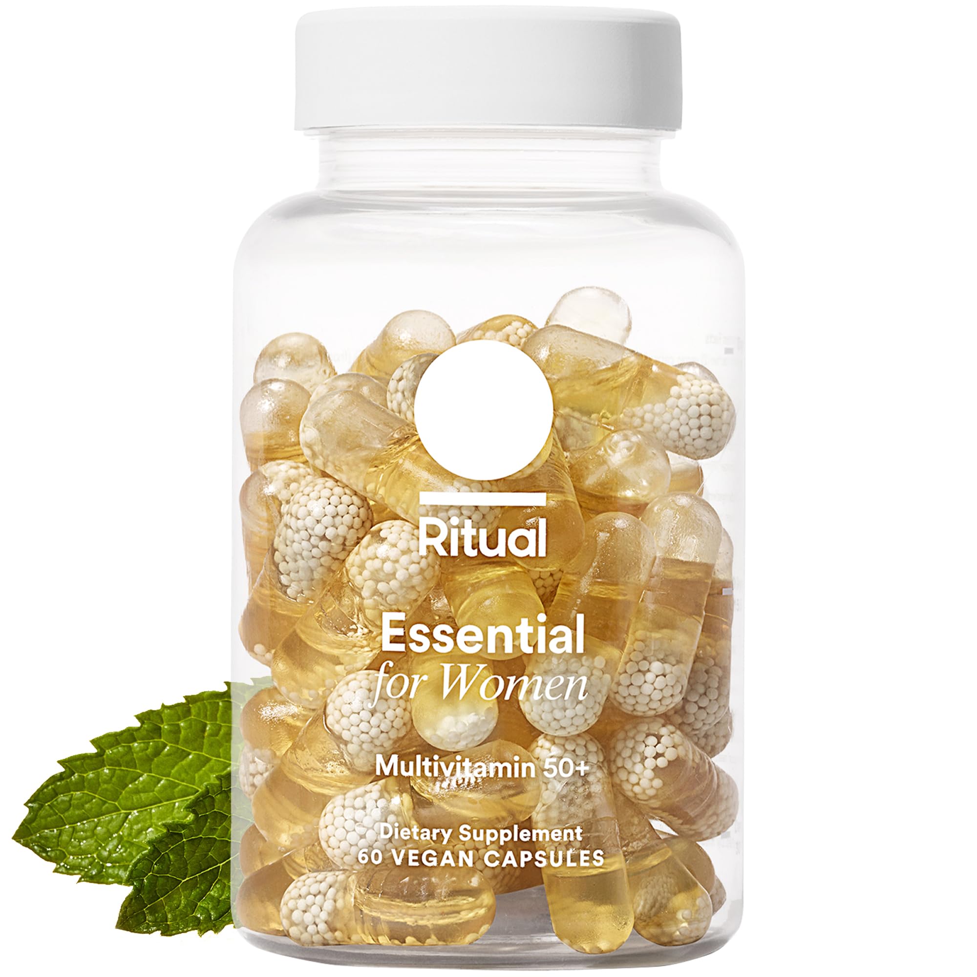 Ritual Women 50+ multivitamin bottle with mint flavor for daily wellness.