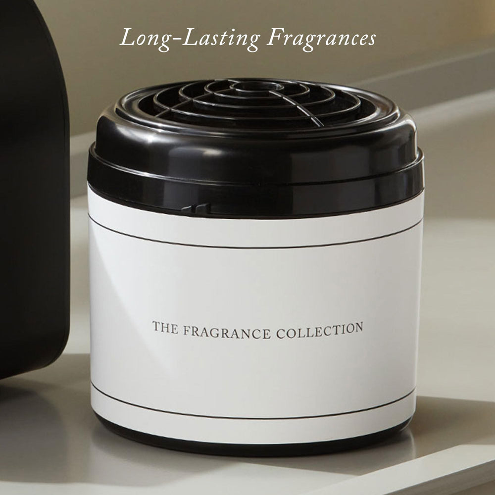 Dry air diffusion technology shown in a sleek Ritz-Carlton diffuser setup.