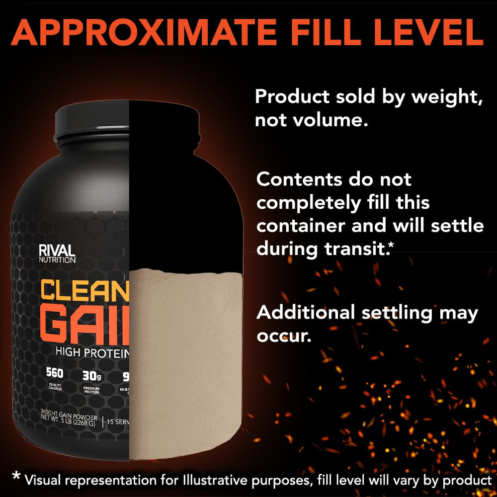 RIVAL NUTRITION Clean Gainer shaker bottle ready for post-workout mix.