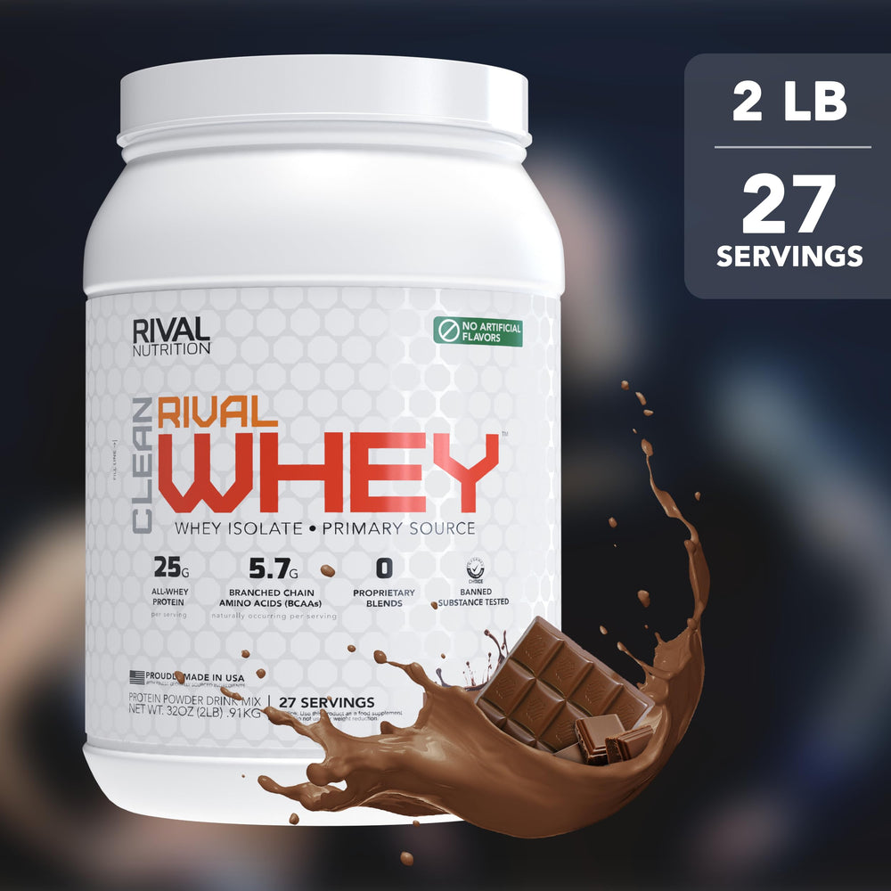 RIVAL NUTRITION Clean Rival Whey chocolate shaker blending quickly after training