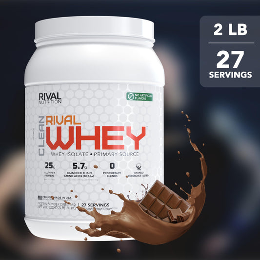 RIVAL NUTRITION Clean Rival Whey chocolate shaker blending quickly after training