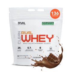 RIVAL NUTRITION Clean Rival Whey bottle with chocolate flavor for lean protein
