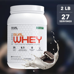 RIVAL NUTRITION Clean Rival Whey shaker shows easy mix after training with 25g protein